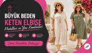 Büyük Beden Keten Elbise Modelleri ve Yaz Kombinleri